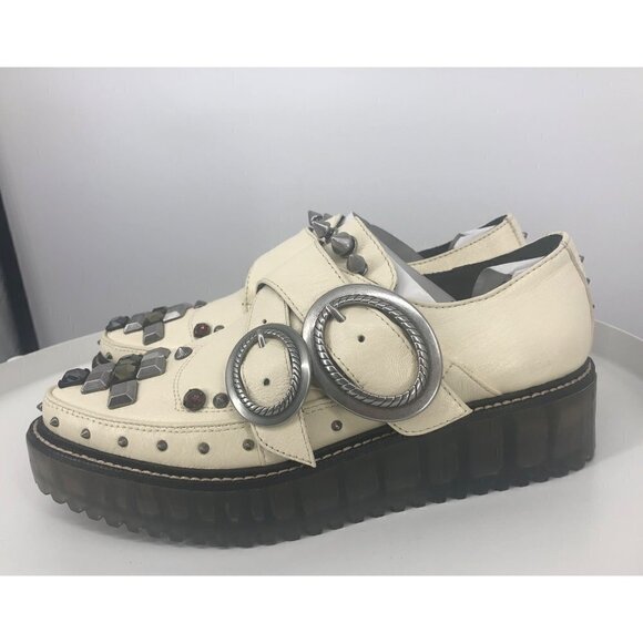 NEW Coach Studded Rivet Ivory Creepers - Picture 3 of 8